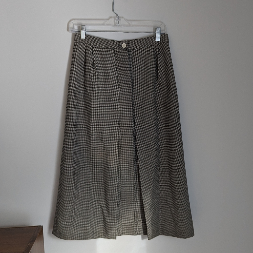 Vintage | Zanella | Made in Italy | Wool Skirt | Houndstooth | Size 8 - Picture 1 of 11